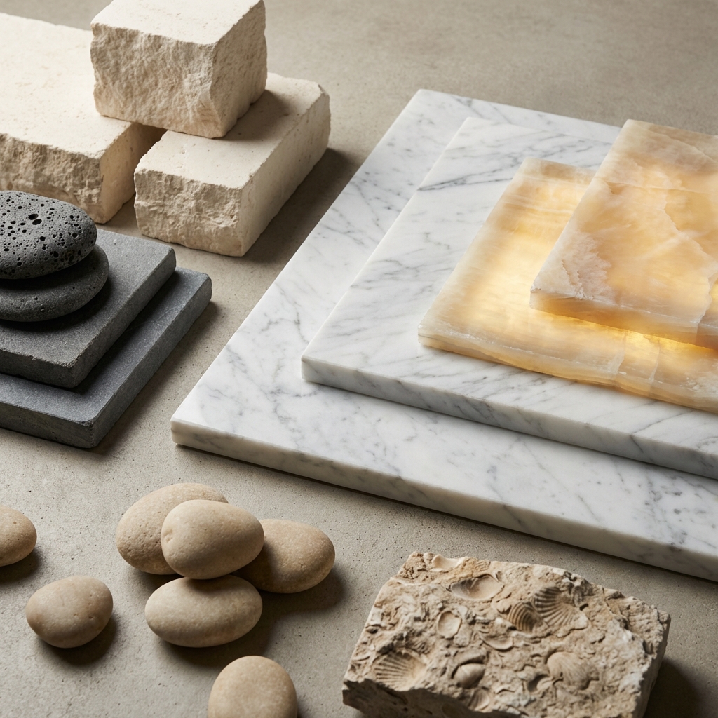 Natural stone materials showcase