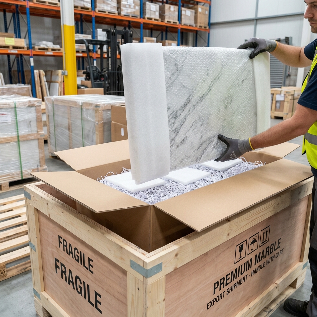 Professional marble packaging and shipping
